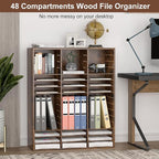 EasyPAG Wooden Literature Organizer with Adjustable Shelves, 48 Compartments Office Paper Organizer Storage 24000 Sheets Letter Size Paper, Student Mailbox for Classroom, Archaize