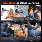 Air Duster - 130000 RPM Super Power, Compressed Air Duster & Mini Vacuum, 7500 mAh Rechargeable Battery, Wireless & Rechargeable for Car/Home