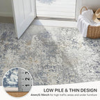 GENIMO Washable Area Rugs for Living Room, 8x10 Modern Non Slip Rugs, Low Pile Lightweight Soft Print Rug for Bedroom, Dining Room, Home Office,Washed Sky Blue