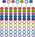 Blulu 80 Pieces 1Inch Colored Key Covers Caps Tags Covers Set Plastic Key Color Identifier Rings Toppers(Retro Color)