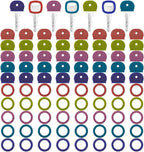 Blulu 80 Pieces 1Inch Colored Key Covers Caps Tags Covers Set Plastic Key Color Identifier Rings Toppers(Retro Color)