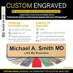 Engraved Name Plates for Door Sign Personalized Cashew Plastic Plaque with Black Letters - Made in USA 2x4 N6