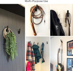 TheHrdwoodCom Wood Wall Hooks - Set of 4 - Solid Black Walnut Wood Coat Hooks for Hanging Hat, Purse, Backpack, Bag, Jacket - Modern Farmhouse Decor for Wall and Practical Entryway Hooks (Walnut)