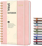 Graph Spiral Journal Notebook, A5 Hardcover Spiral Journals for Women Men, 100 GSM Graph Paper Notebooks, 150 Pages Spiral Bound Grid Notebook for Writing Note Taking Work 5.75" x 8.38", Blush Pink