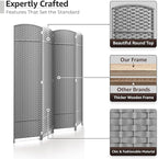 Sorbus 4 Panel Room Divider 6 ft. Tall - Privacy Screen, Extra Wide Double Hinged Panels, Mesh Hand-Woven Design, Partition Room Dividers and Folding Privacy Screens, Wall Divider for Room Separation