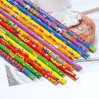 Rbenxia 48PCS 100th Days Wooden Pencils with Erasers Assortment Colorful Novelty Pencils Awards Incentives for Office Supplies Giveaways Favor