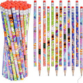Rbenxia 48PCS Wooden Pencils with Erasers Assortment Colorful Novelty Pencils Awards Incentives for Classroom School Supplies Giveaways Party Favor (Welcom Back to School)