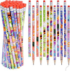Rbenxia 48PCS Wooden Pencils with Erasers Assortment Colorful Novelty Pencils Awards Incentives for Classroom School Supplies Giveaways Party Favor (Welcom Back to School)