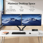 Acer Dual Monitor Arm, Computer Desk Arm with VESA Mounts for 17–32″ Screens, Fully Adjustable Gas Spring Monitor Stand, C-Clamp and Grommet Mounting Base, Fits 4.4 to 19.8lbs Computer Monitors