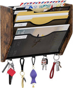 PAG-Mass Wall File Organizer With Hooks,3 Tier Mesh Mail Organizer Wall Mounted,Hanging File Organizer,Magazine Holder for Documents,Magazine,Literature,File,Mails,Envelopes