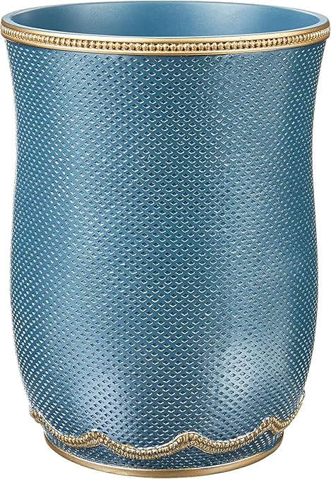 Zahari Home Decorative Trash Can for Bathroom, Office & Bedroom - 2.1 Gallons Stylish & Small Trash Can for Dorms, Desktop & Restroom - Chic Waste Basket for Compact Spaces, Capri