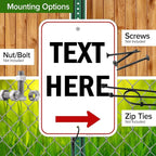Custom Arrow,Custom Directional Sign, Right Arrow, 12x18 Inches, Rust Free .063 Aluminum, Fade Resistant, Made in USA by My Sign Center