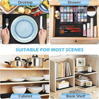 MooiFun Drawer Liners, Waterproof Shelf Liner, Anti-Slip Non-Adhesive BPA Free Kitchen Cupboard Cabinet Liner Refridge Fridge Mats Sink Protector Strong Durable for Home (Black/11.8in x 10Ft)