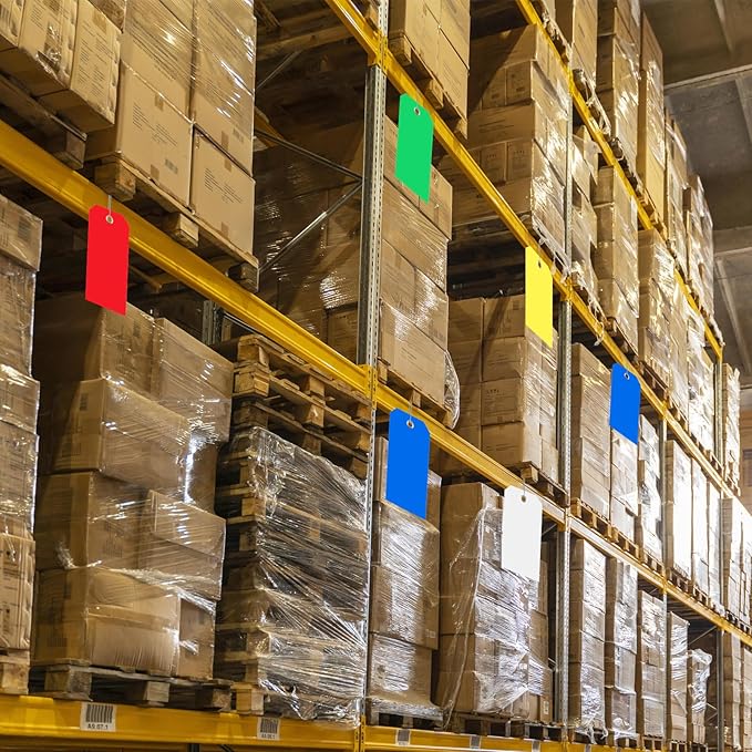 500 Plastic Shipping Tags with Wire - Waterproof Heavy Duty Labels with String Wires - Colorful, 4 3/4 x 2 3/8
