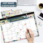 Desk Calendar 2026, Monthly Desktop Large Calendar (Jan 2026 - Jun 2027) 17" x 12" Desk Wall Planner for Family Teacher School Office Supplies, Vintage Floral