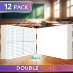 Dry Erase XY Axis Graph Lap Boards 9”X12” for Student and Classroom Use, Math whiteboards (Double Sided White Boards) Erasers Included (12 Pack Graph)