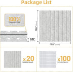 Large Cork Board for Wall 48" x 60" Gray Bulletin Board with Safe Removable Adhesive Squares for Pictures Photos, Alternative CorkBoard Felt Pin Boards Tiles for Office Classroom Wall Decor - 20 Pack