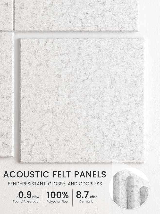 Bumusty Large Felt Bulletin Board 48" x 36" Cork Board Alternative-12 Pack with 70 Safe Removable Adhesive Tabs, Cork Boards for Walls Cork Board for Home Office Classroom Pin Board (Silvery Gray)