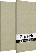 Olanglab Acoustic Panels 2 Pack, 48''x24'' Large Sound Panels, Fabric Wrapped Sound Proof Foam Panels for Walls, Sound Absorbing Panels for Recording Studio Acoustical Treatments (Ivory)