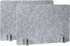 PATIKIL Desk Divider, 2 Set 24 x 16 Inch Acoustic Freestanding Desk Divider Desk Privacy Panel with 8 Pcs Support Feet for Library Office Workstation, Grey