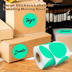 3 Inch Round Color Coding Labels (500 per Roll) - Colored Dot Stickers Round Labels for Inventory, Warehouse, Office Organizing - Aqua Circle Stickers