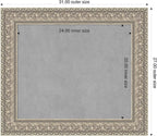 Amanti Art Silver Framed Magnetic Board 27x31 Medium Vision Board for use with Magnets, 100% Metal Sheet to Display Items as Office Decor or for Home Organization in mudroom, Kitchen or Kids Room