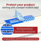 ChtepTamper 100 Pieces Total Transfer Tamper-Evident Stickers Security Labels Great for Goods Shipping,Exchange of Agency Files, Privacy Protection or More(Serial Number 1 * 3.54inches Blue)