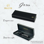 FANSTIK Customized BallPoint pen with name (MADE IN USA), stainless steel, black and silver, luxury engraved pen personalized for men and for women. (BallPoint Black-Silver)