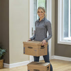 Bankers Box Small Classic Moving Box 5 Pack, Reinforced Handles, Tape-Free Assembly, Box with Lid, 15-in x 12-in x 10-in (7714902)