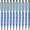 Yucold Customized Pens with Name/Logo - Touch Screen Stylus Ballpoint Pen, Perfect for Weddings, Business & Personalized Gifts (Lake blue,50)
