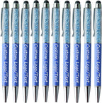 Yucold Customized Pens with Name/Logo - Touch Screen Stylus Ballpoint Pen, Perfect for Weddings, Business & Personalized Gifts (Lake blue,20)