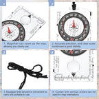 PATIKIL Orienteering Compass, Navigation Backpacking Compasses for Map