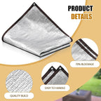 Mindsoft 70% Aluminet Shade Cloth Reflective Tarp 10 x 6.5 ft Aluminum Cloth Porch Privacy Screen with Grommets Durable Mesh Canopy for Car Garden Patio Pergola Sun Shade Cover(1 Set)