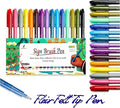 MAIKEDEPOT Sign Brush Pen, 15pcs Calligraphy pen Flair Pens Fine Point(0.4mm) Assorted Colors, Felt Tip Pens Art Brush Marker, Journaling Pen Set for Beginners Adult Hand Lettering Calligraphy