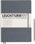 LEUCHTTURM1917 - Notebook Hardcover Master Slim A4+ - 123 Numbered Pages for Writing and Journaling (Anthracite, Ruled)