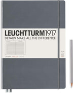 LEUCHTTURM1917 - Notebook Hardcover Master Slim A4+ - 123 Numbered Pages for Writing and Journaling (Anthracite, Ruled)