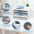 SHARKWOODS Wood Desk Organizer, 3 Tier Paper Tray Organizer for Desk with Adjustable Storage Shelves, Desktop File Organization Paper Sorter Mail Holder for Office Home Classroom, White