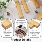 uxcell 1 Pair Calligraphy Paper Weights, 7.1" Wooden Paperweight Desk Accessory for Home Office Calligraphy Practice Drawing Writing, Gift for Writers Professionals, Khaki