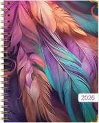 HARDCOVER 2026 Planner, 8.5"x11": 14 Months (November 2025 - December 2026), Daily Weekly Monthly Planner, Yearly Agenda, Bookmark, Pocket Folder and Sticky Note Set (Pastel Peacock)