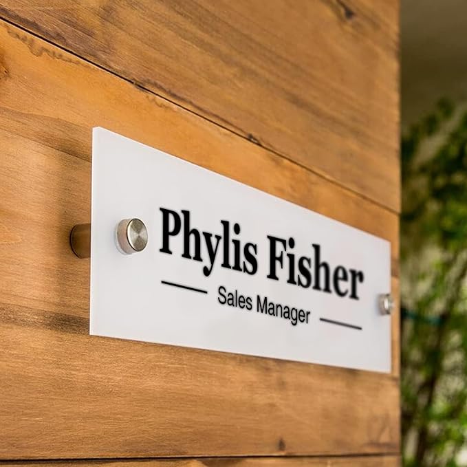 Acrylic Door Name Plate Personalized Office Name Plate Custom Door Sign with Logo Office Decor for Women Men Workspace Decorations