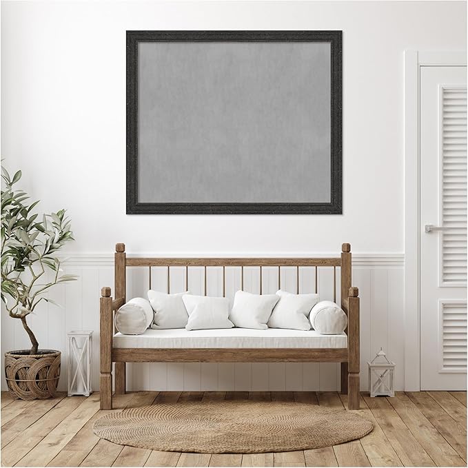 Amanti Art Black Framed Magnetic Board 45x53 Oversize Vision Board for use with Magnets, 100% Metal Sheet to Display Items as Office Decor or for Home Organization in mudroom, Kitchen or Kids Room