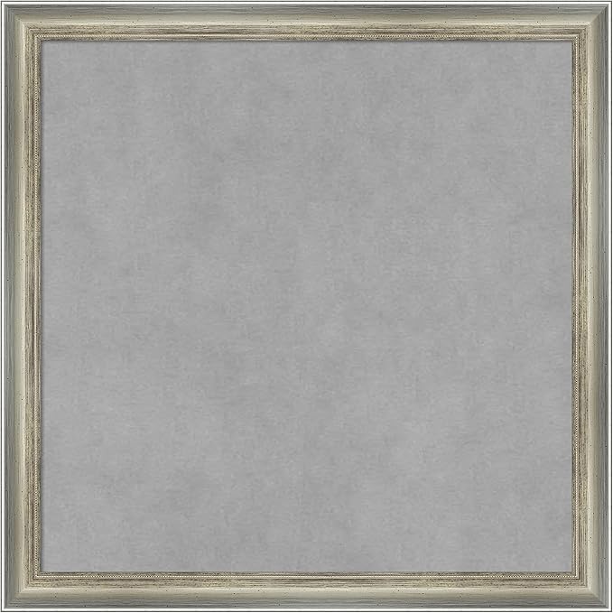 Amanti Art Silver Framed Magnetic Board 18x18 Small Vision Board for use with Magnets, 100% Metal Sheet to Display Items as Office Decor or for Home Organization in mudroom, Kitchen or Kids Room