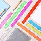 144 Pack 12 Inch Clear Plastic Rulers Bulk, Transparent Assorted Color Rulers with Inches and Centimeters for Classroom Office Supplies