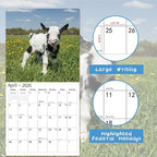 2026 Wall Calendar,Calendar 2026, November 2025 - December 2026, Wall Calendar Baby Moo Moos, 12" x 24" Opened,Full Page Months Thick & Sturdy Paper for Calendar Organizing & Planning