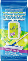 Juniper CLEAN Wet Floor Wipes, Multi Surface Floor Cleaner Wet Mop Pads Fit Swiffer Sweeper Mop, Fresh Scent & Plant-Based Textured Cloth Trap Absorb Dirt, 20 Count (Pack of 1)