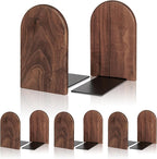 Book Ends,4 Pack Medium Bookends Wood Book Ends Universal Economy Bookend (4, Medium)