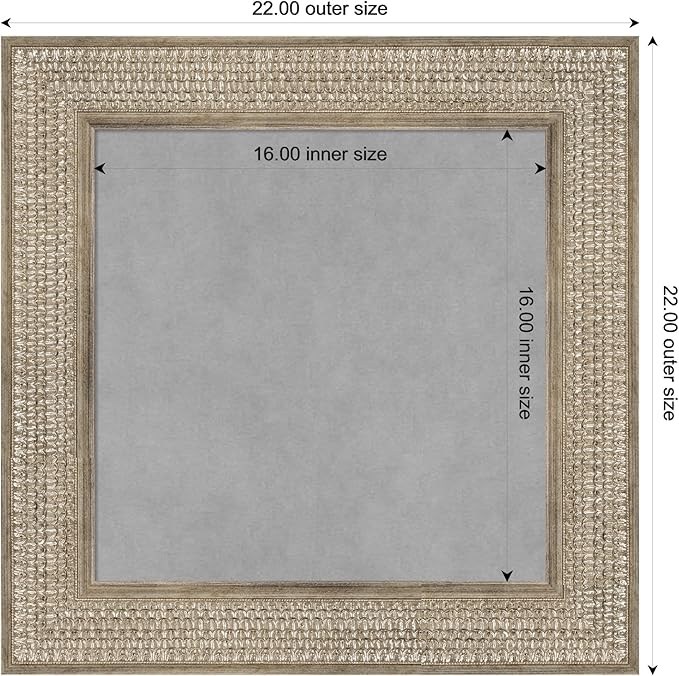 Amanti Art Silver Framed Magnetic Board 22x22 Small Vision Board for use with Magnets, 100% Metal Sheet to Display Items as Office Decor or for Home Organization in mudroom, Kitchen or Kids Room