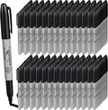 Thenshop 600 Pack Black Permanent Markers Bulk - Fine Point Permanent Marker Quick Drying Waterproof Pens for Doodling Writing Marking Classroom Work on Wood Metal Stone Glass, Office School Supplies
