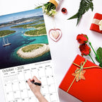 2026 Wall Calendar,Calendar 2026, November 2025 - December 2026, Wall Calendar Ocean Beaches, 12" x 24" Opened,Full Page Months Thick & Sturdy Paper for Calendar Organizing & Planning