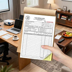 Custom 5.5" x 8.5" Invoice Book with Logo 100 Set Personalized Receipt Books Customized Invoices for Small Business 2 - Parts Carbonless Duplicate Invoice Forms NCR Books
